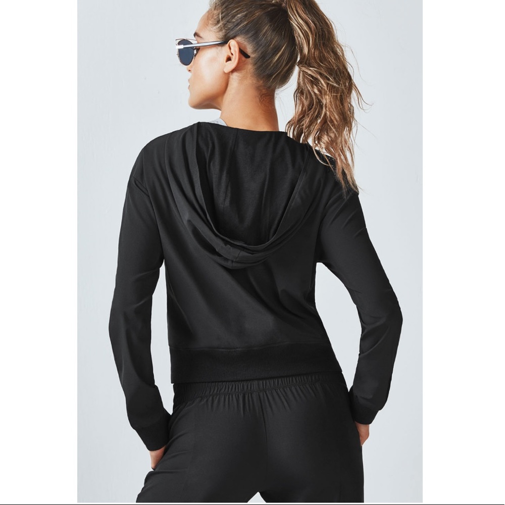 Fabletics Black Zipper Bomber Jacket - image 2